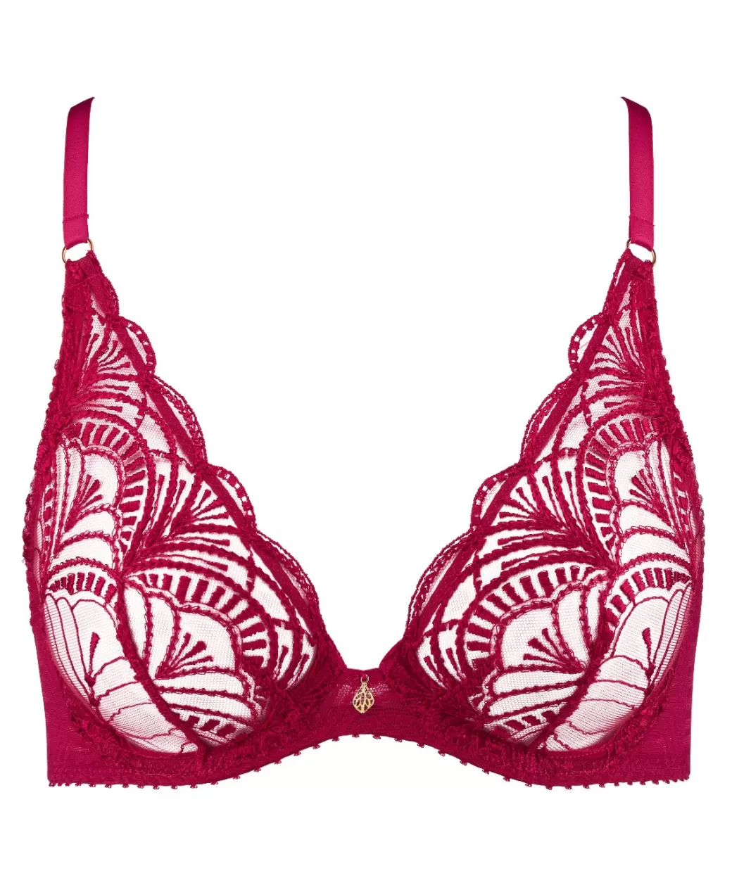 Aubade Triangle Avec Armatures Rouge Love et Uni Bordeaux Sale